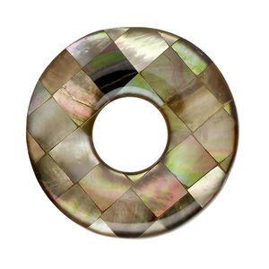 Focal, black lip shell / gold lip shell / mother-of-pearl shell (assembled) 1pkg1, 35-36mm single-sided donut.