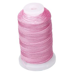 Thread, Purely Silk&trade;, strawberry pink, size E. Sold per 200-yard spool.