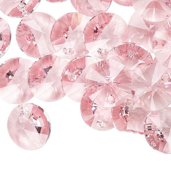 Drop 144pk light rose, Swarovski&reg; 12mm pendant mini disk 6428 image number 1