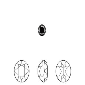 Fancy stone 4pk jet, Crystal Passions&reg; 6x4mm oval 4120
