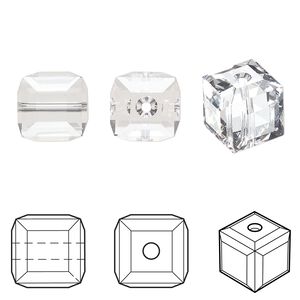 Bead 72pk crystal, Swarovski&reg; 10mm cube 5601