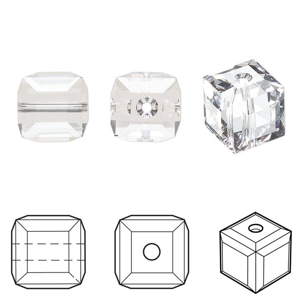 Bead 72pk crystal, Swarovski&reg; 10mm cube 5601 image number 0