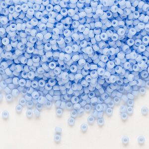 Seed bead, Miyuki, glass, pkg/25g, #11 rocaille, opaque matte agate blue, (RR-494F).