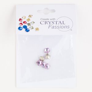 Fancy stone 6pk violet foil back, Crystal Passions&reg; 6mm flower 4744