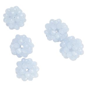 Bead, glass and monofilament, translucent light blue, 10mm round. Sold per pkg of 6.