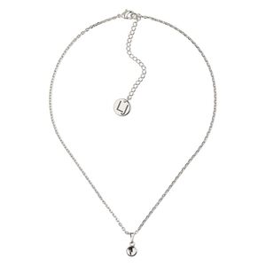 Necklace, Everyday Jewelry&trade;, Crystal Passions&reg; and silver-plated "pewter", crystal clear, 7.5mm round, 16 inches with 2-1/2 inch extender chain and lobster claw clasp. Sold individually.