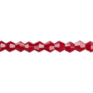 Bead 1pk opaque red, Celestial Crystal&reg; 6mm bicone 15.5-16 inch