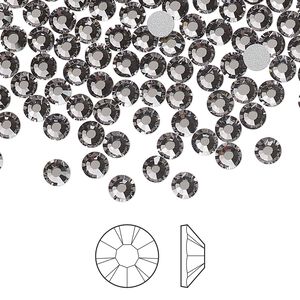 Flat back 1pkg144, lilac ash foil back Preciosa Viva 12&reg; Czech crystal rhinestone 3.8-4mm chaton rose round SS16