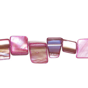 Mother-of-pearl shell 1pkg1, triangle tube bead 15 inch violet 7x6mm-14x9mm
