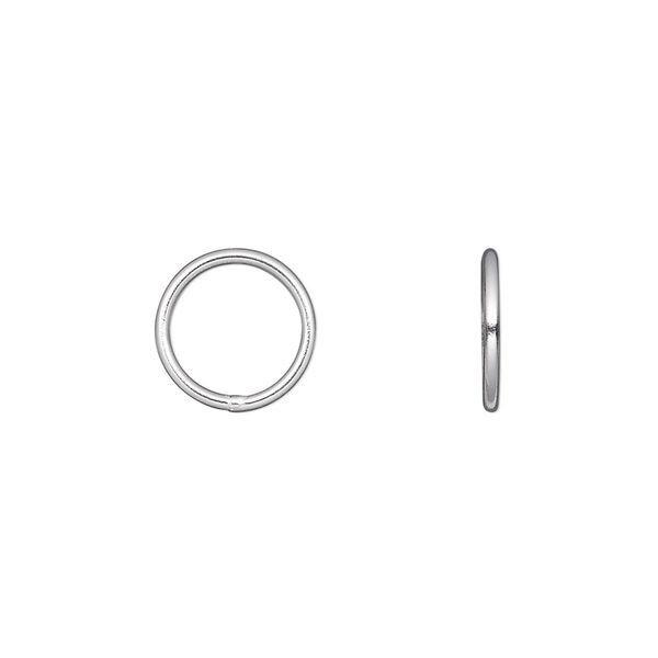 Jump ring 1pkg4 sterling silver, 11mm soldered closed round, 18 gauge / 9.3mm inside diameter image number 0