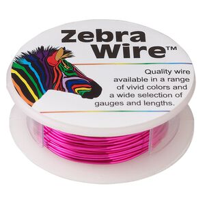 Wire, Zebra Wire&trade;, color-coated copper, fuchsia, round, 20 gauge. Sold per 15-yard spool.