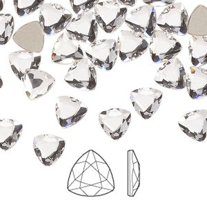 Flat back 6pk crystal foil back, Crystal Passions&reg; 7mm trilliant 2472