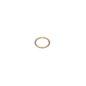 Jump ring 1pkg100 gold-plated, 8x6mm oval, 20 gauge / 6.8x4.8mm inside diameter / brass