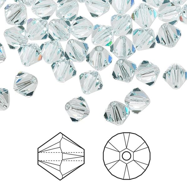 Bead 360pk light Azore, Swarovski&reg; 6mm XILION bicone 5328 image number 0