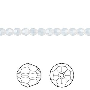 Bead 12pk white opal, Crystal Passions&reg; 4mm round 5000