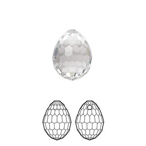 Drop 1pk crystal, Crystal Passions&reg; 15x11.5mm pendant teardrop 6002