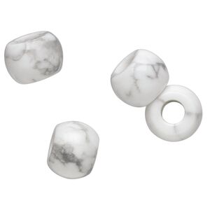 Howlite 1pkg4, hand-cut rondelle bead natural 12x9mm Dione&reg;