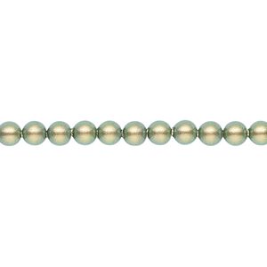 Pearl 100pk iridescent green, Crystal Passions&reg; 4mm round 5810