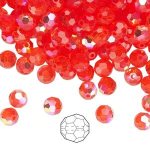 Bead 576pk hyacinth AB, Preciosa Czech crystal 5mm round