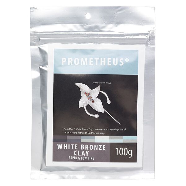 Prometheus&reg; white bronze clay, pkg/100g, rapid and low fire formula. image number 0