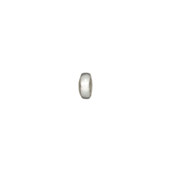 Bead 1pkg1, labradorite (natural) and sterling silver, 6.5mm , top-drilled double-sided faceted flat round. image number 1