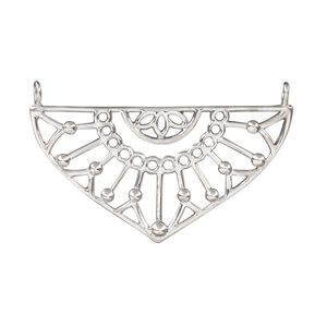 Focal, antiqued sterling silver, 35x18.5mm fancy with 2 loops. Sold individually.