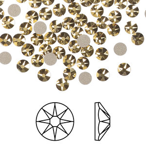 Flat back 1pkg1440 crystal aurum foil back, Swarovski&reg;, 3.8-4mm rose round SS16 2088
