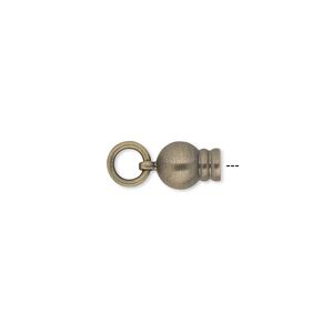 Chain end 1pkg2 gold-plated, 11x6mm / jump ring / fits Easy-On-Chain, brass / antiqued / Dione&reg;