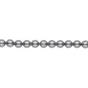 Pearl 500pk dark grey, Swarovski&reg; 4mm round 5810