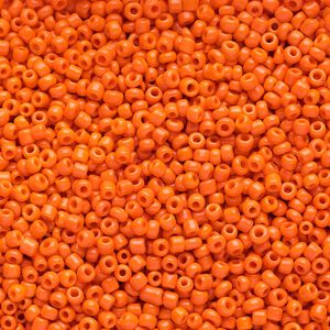 Seed bead, Ming Tree&trade;, glass, pkg/1 pound, #11 round, opaque orange.