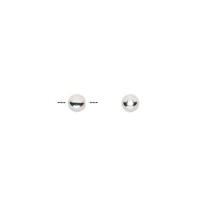 Bead 1pkg100 ultra silver-plated, 4mm round, brass