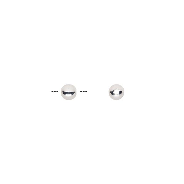 Bead 1pkg100 ultra silver-plated, 4mm round, brass image number 0