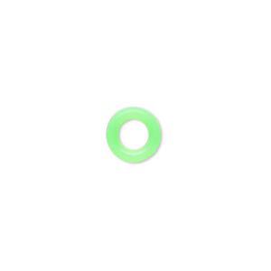 Component, Oh! Ring&trade;, silicone, neon green, 9mm round with 5mm hole. Sold per pkg of 300.