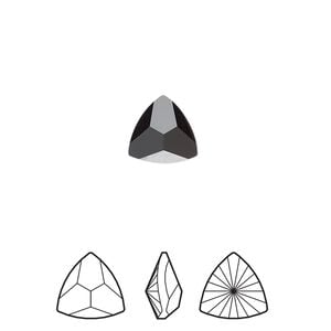 Fancy stone 2pk jet, Crystal Passions&reg; 9.4x9.2mm prismatic triangle 4799
