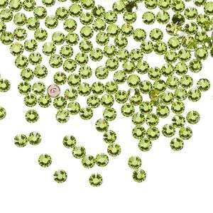 Flat back 144pk citrus green foil back, Crystal Passions&reg; hotfix 2.7-2.9mm round SS10 2038