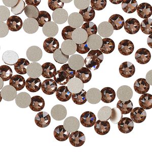 Flat back 144pk blush rose foil back, Crystal Passions&reg; 4.60-4.80mm rose round SS20
