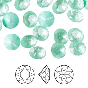Chaton 6pk crystal soft mint ignite, Crystal Passions&reg; 8.16 to 8.41mm round SS39 1088
