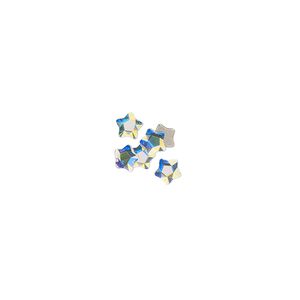 Flat back 6pk crystal AB foil back, Crystal Passions&reg; 4mm star flower 3754