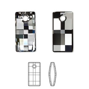 Drop 24pk crystal silver night, Swarovski&reg; 20x10mm pendant urban 6696