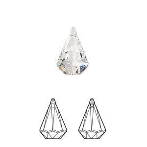 Drop 2pk crystal, Crystal Passions&reg; 14x9mm pendant prismatic 6022