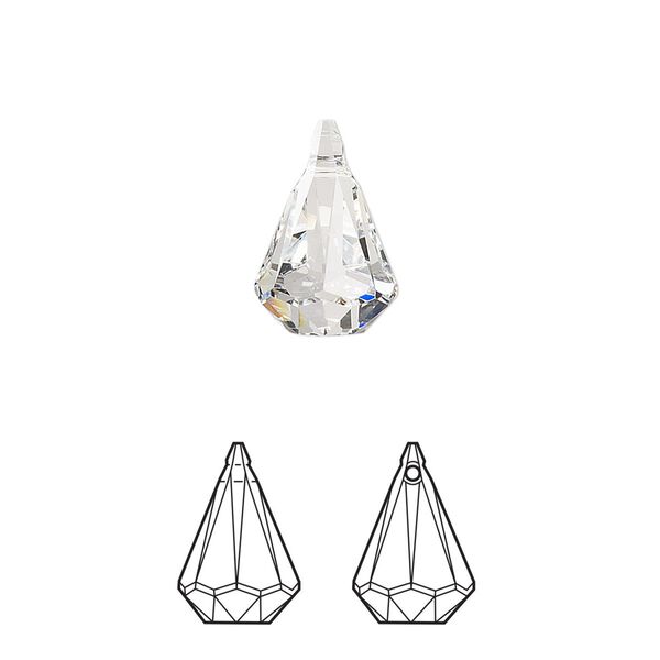 Drop 2pk crystal, Crystal Passions&reg; 14x9mm pendant prismatic 6022 image number 0