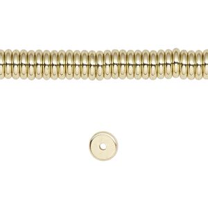 Bead 1pkg1 brass, 6x2mm rondelle, 8 inch