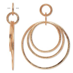 Focal, copper, 64x47mm with 12-47mm graduated textured flat circle. Sold per pkg of 2.