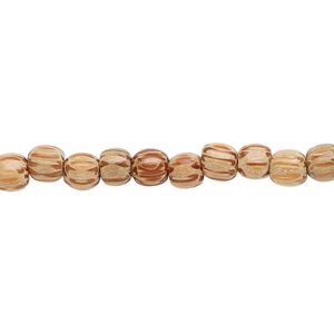 Bead, coconut palm wood (waxed), 4-5mm hand-cut round. Sold per pkg of (2) 15-1/2" to 16" strands.