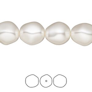 Pearl 100pk white, Swarovski&reg; 12x11mm baroque round 5841
