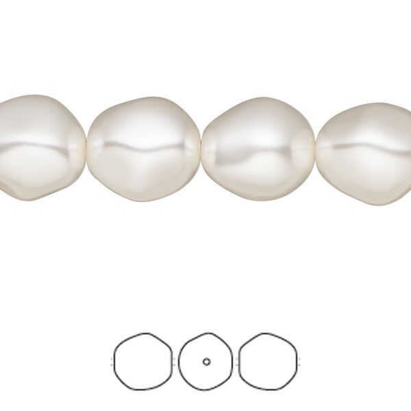 Pearl 100pk white, Swarovski&reg; 12x11mm baroque round 5841 image number 0