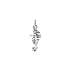 Charm, sterling silver, 13x7mm seahorse. Sold per pkg of 2.