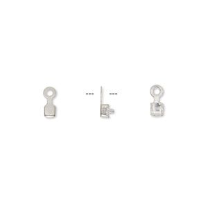 Cupchain connector 1pkg50 silver-finished, 2.5mm / fits 2mm cupchain, brass