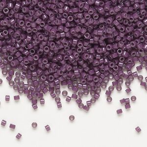 Seed bead, Delica&reg;, glass, pkg/50g, #11 round, Duracoat&reg; opaque outside dyed grape (DB-2360).