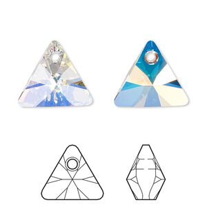 Drop 6pk crystal AB, Crystal Passions&reg; 16mm pendant mini triangle 6628